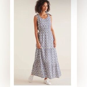 Soft surroundings Kyoto eyelet teared maxi sleeveless dress